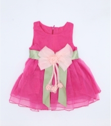 16799996300_Hot_Pink_With_Golden_Ribbon_Frock_For_Girls.jpg