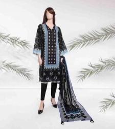 17092972490_Black_With_Blue_Strip_Premium_3pc_unstitched_Lawn_Shirt__Trouser_With_Dyed_Dupatta.jpg