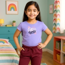 17518849400_AllureP_Girls_T-Shirt_L_Purple_GB_With_Maroon_Trousers_Model.jpg