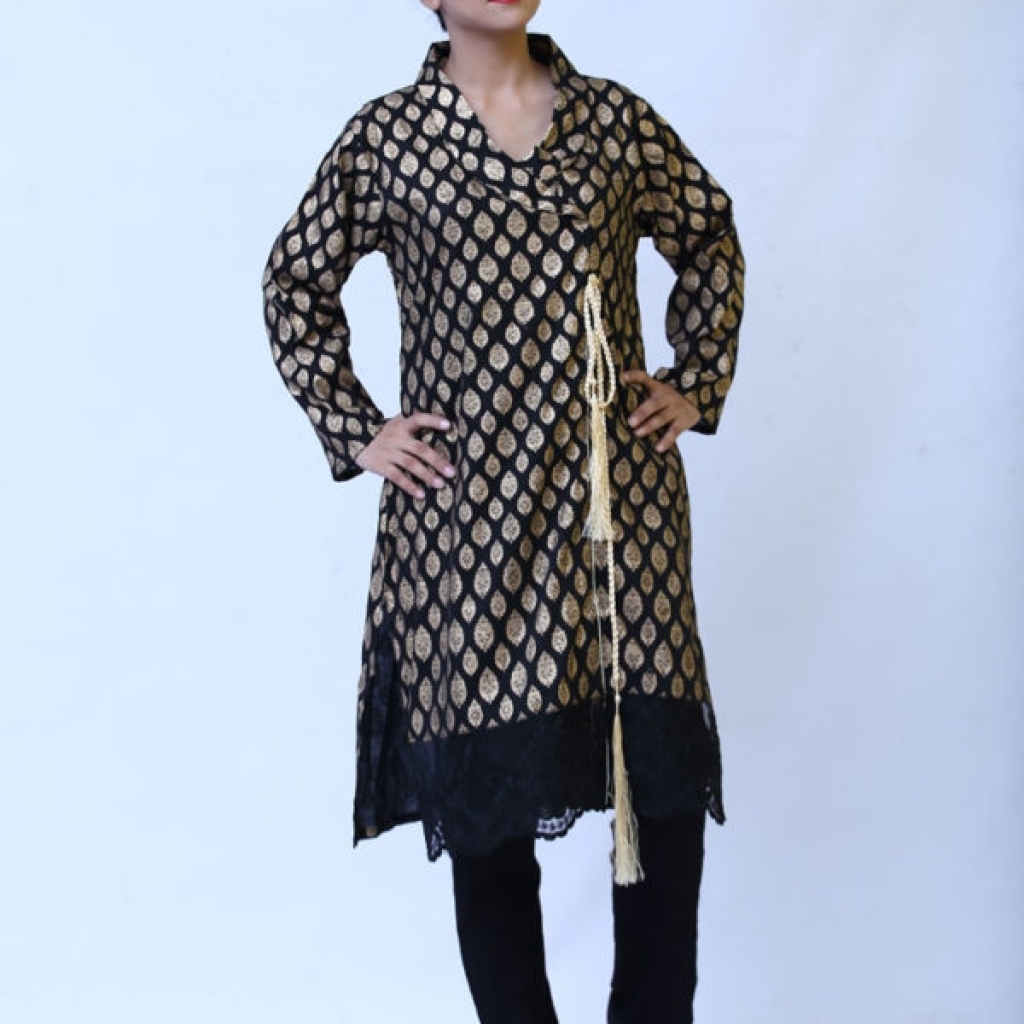 Buy Black And Golden Kurti In Pakistan Affordable Pk
