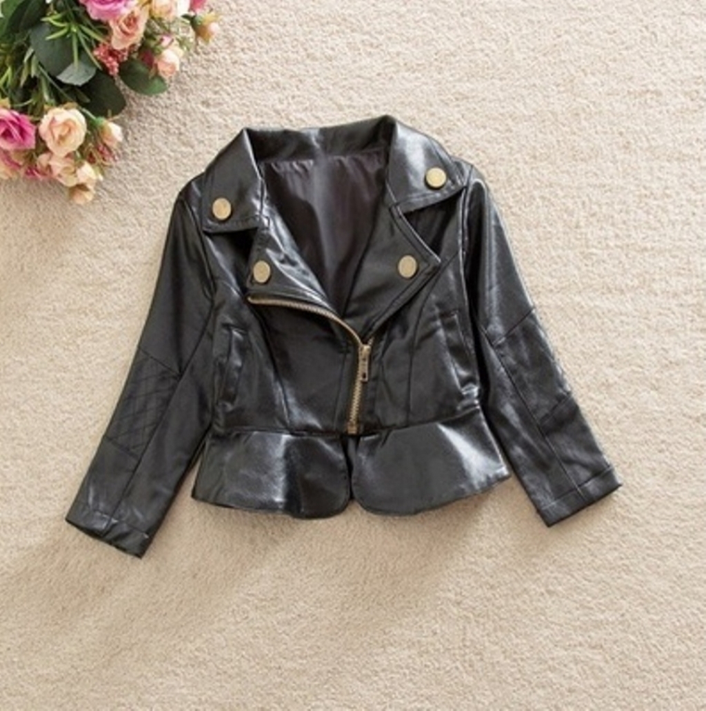 Buy Girls Black Warm Jacket Faux Leather Children Outwear ... (1024 x 1031 Pixel)