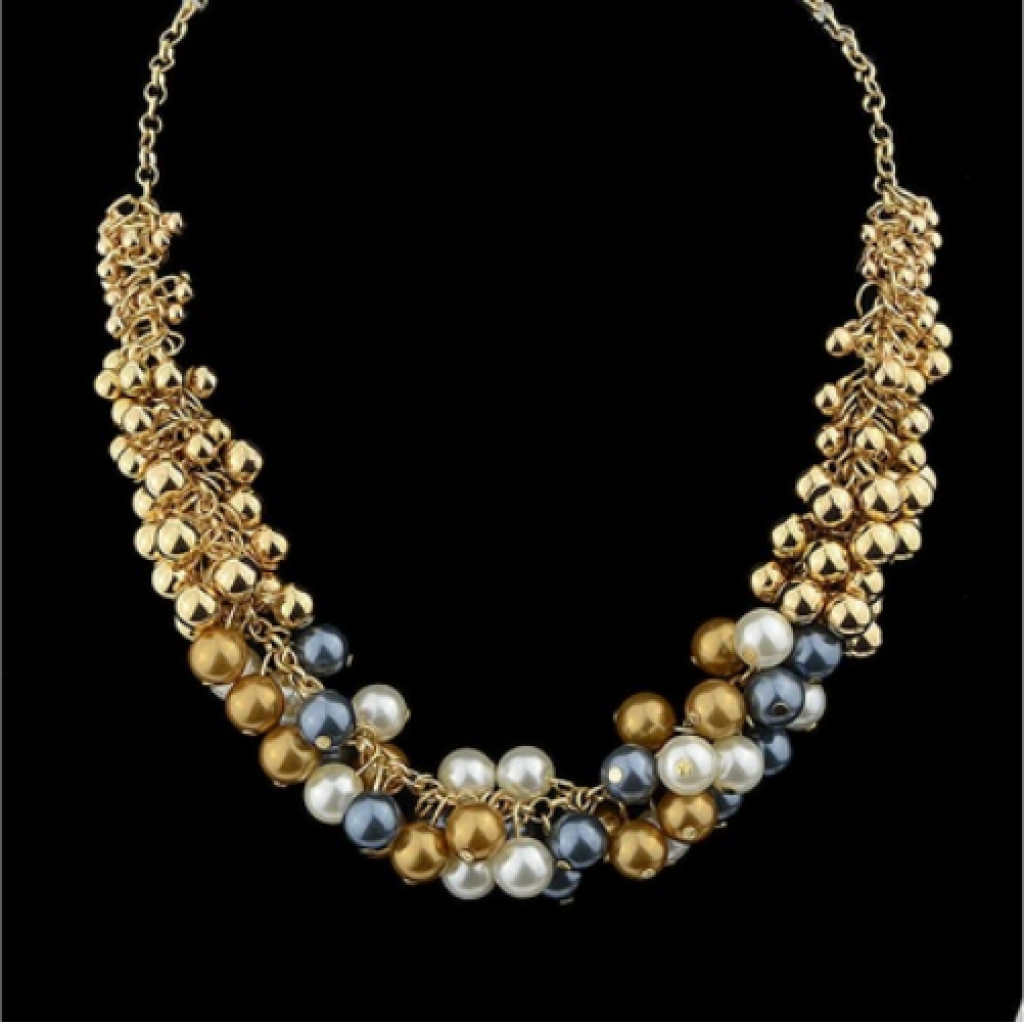 Buy New Fashion Colar Turco Colorful Imitation Pearls Choker Necklace ...