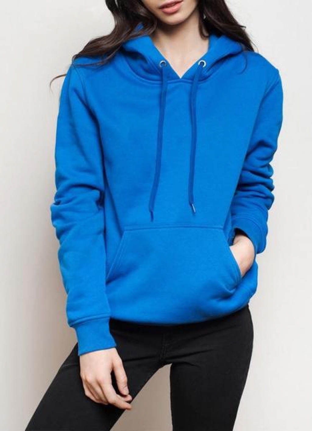 women blue hoodie