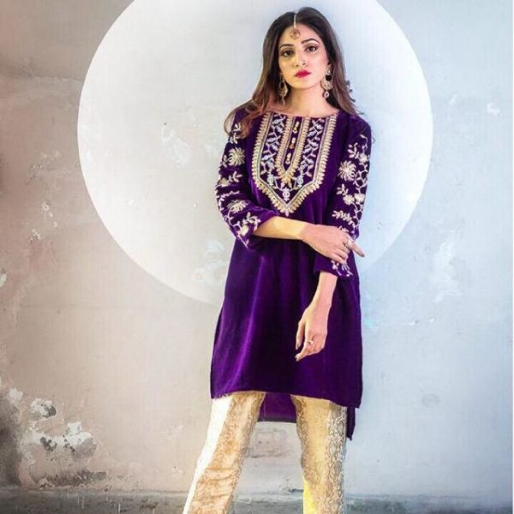 Buy > velvet shirt designs pakistani > in stock