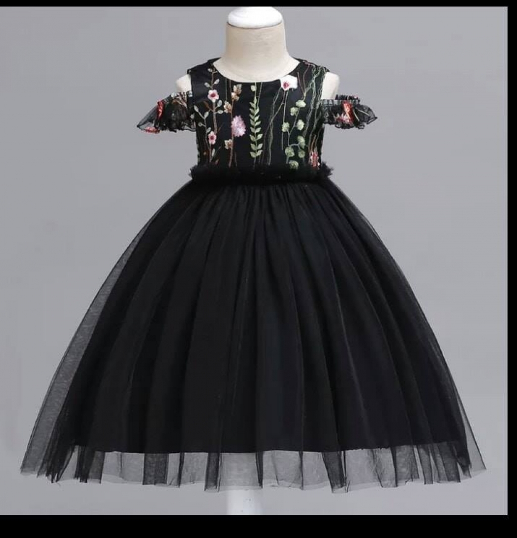 Buy Black multi embroidery imported frock in Pakistan | Affordable.pk
