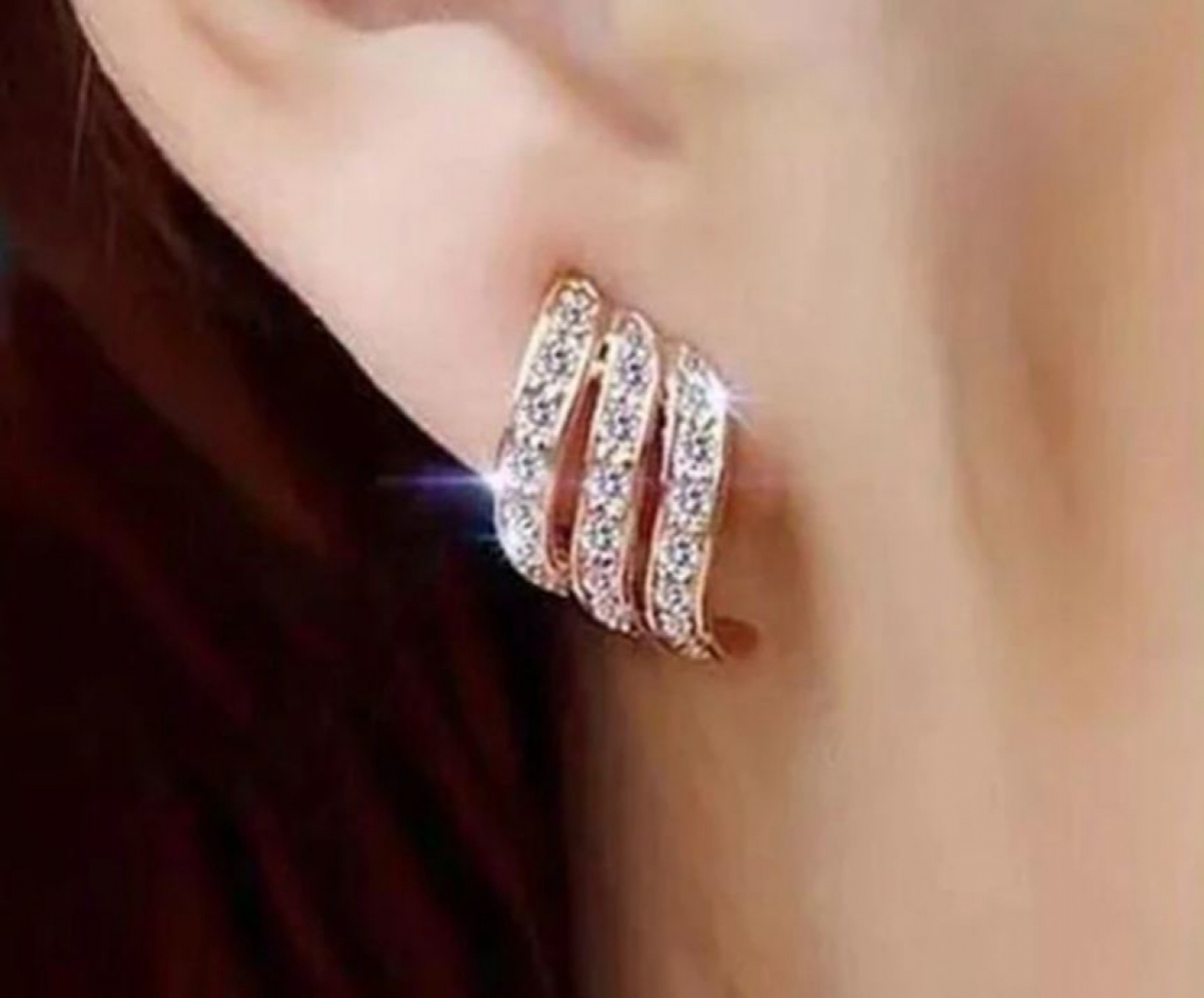 Buy Crystal Stud Rose Gold Earrings in Pakistan | 0
