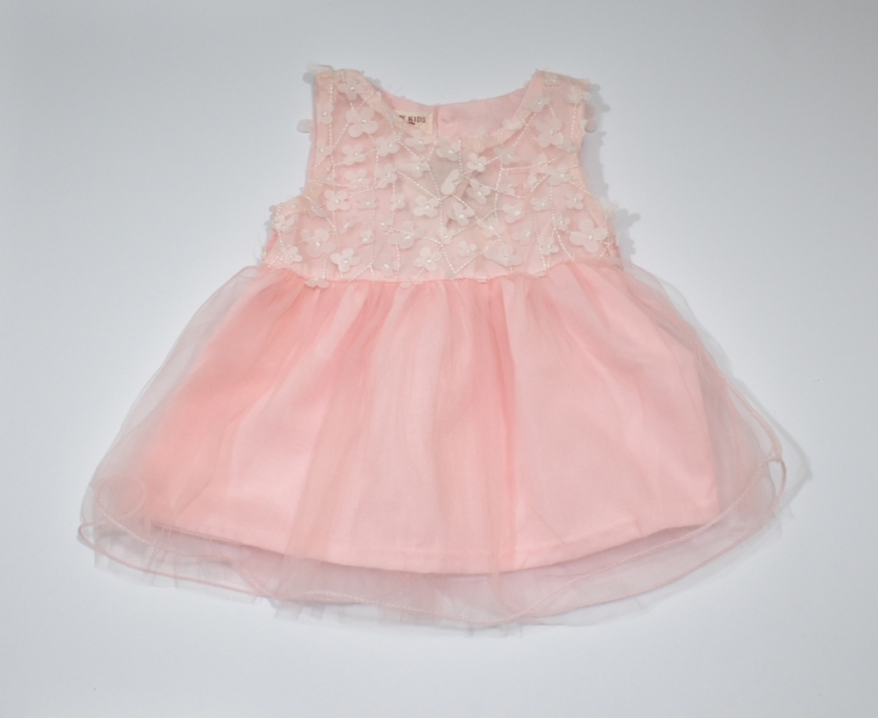 peach colour party frock