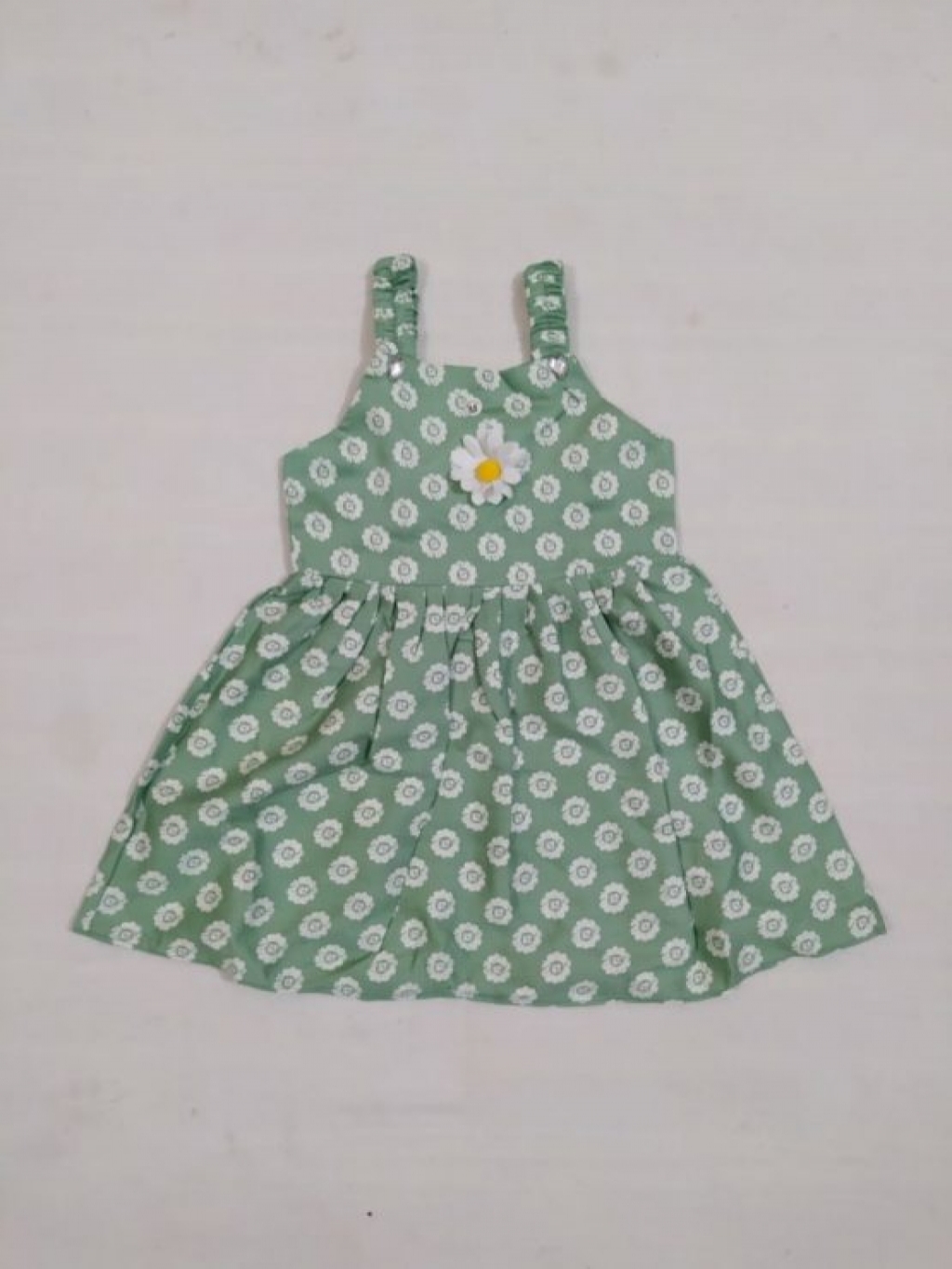 green frock for baby girl