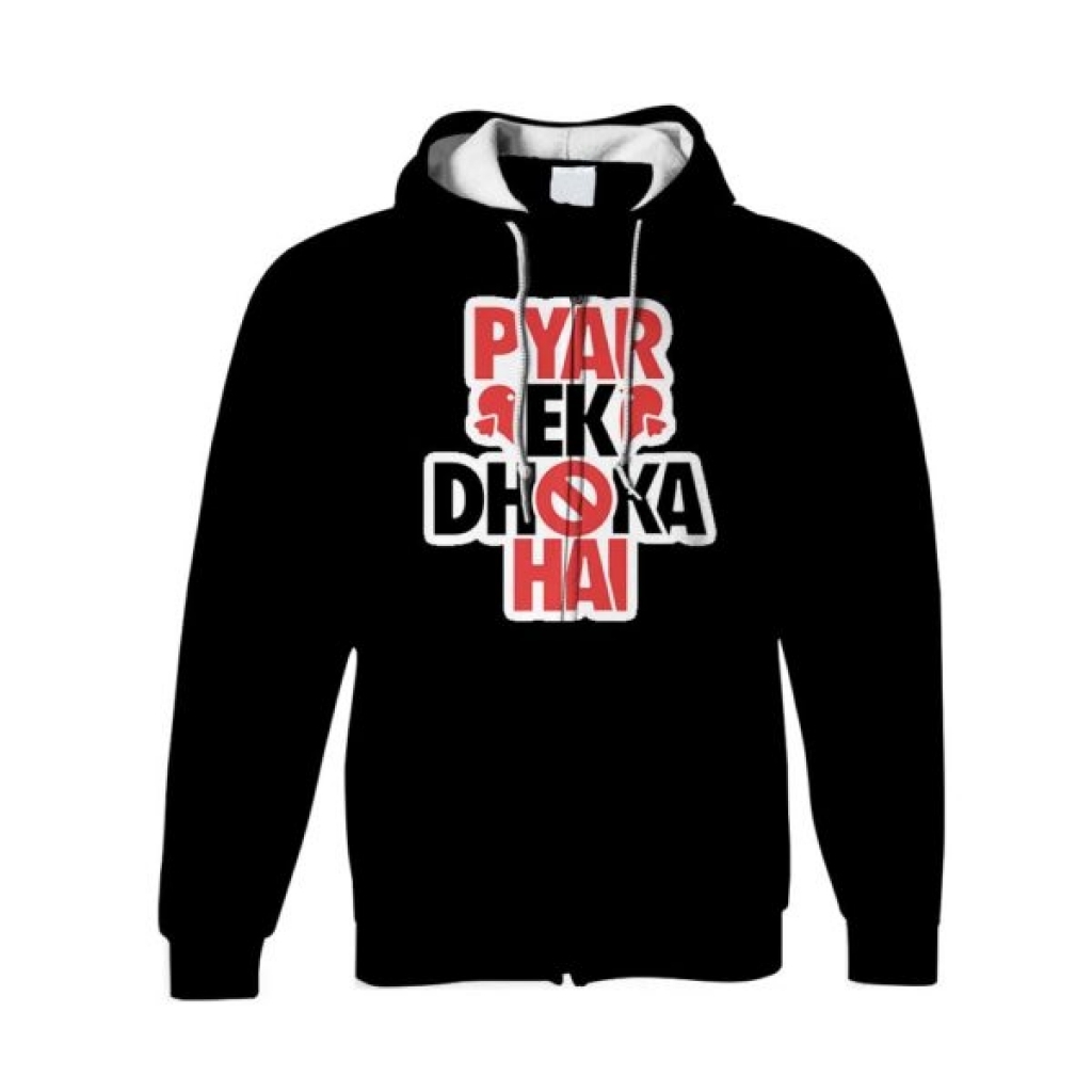 Buy Black Hoodie Printed PYAR EK DHOKA HAI in Pakistan | online ...