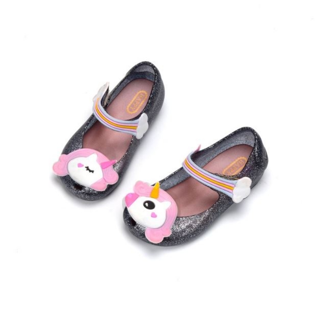 Buy black Unicorn jelly Glittery Kids shoes for 4 Seasons in Pakistan