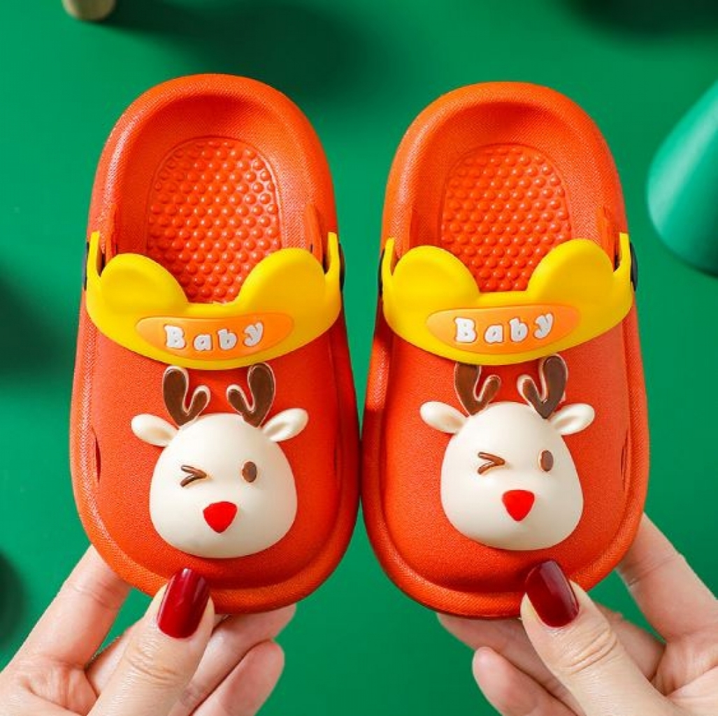 Buy Baby Boy/Girl Super Soft Cartoon Summer Orange Clogs/Slippers in Pakistan | shopping in Pakistan
