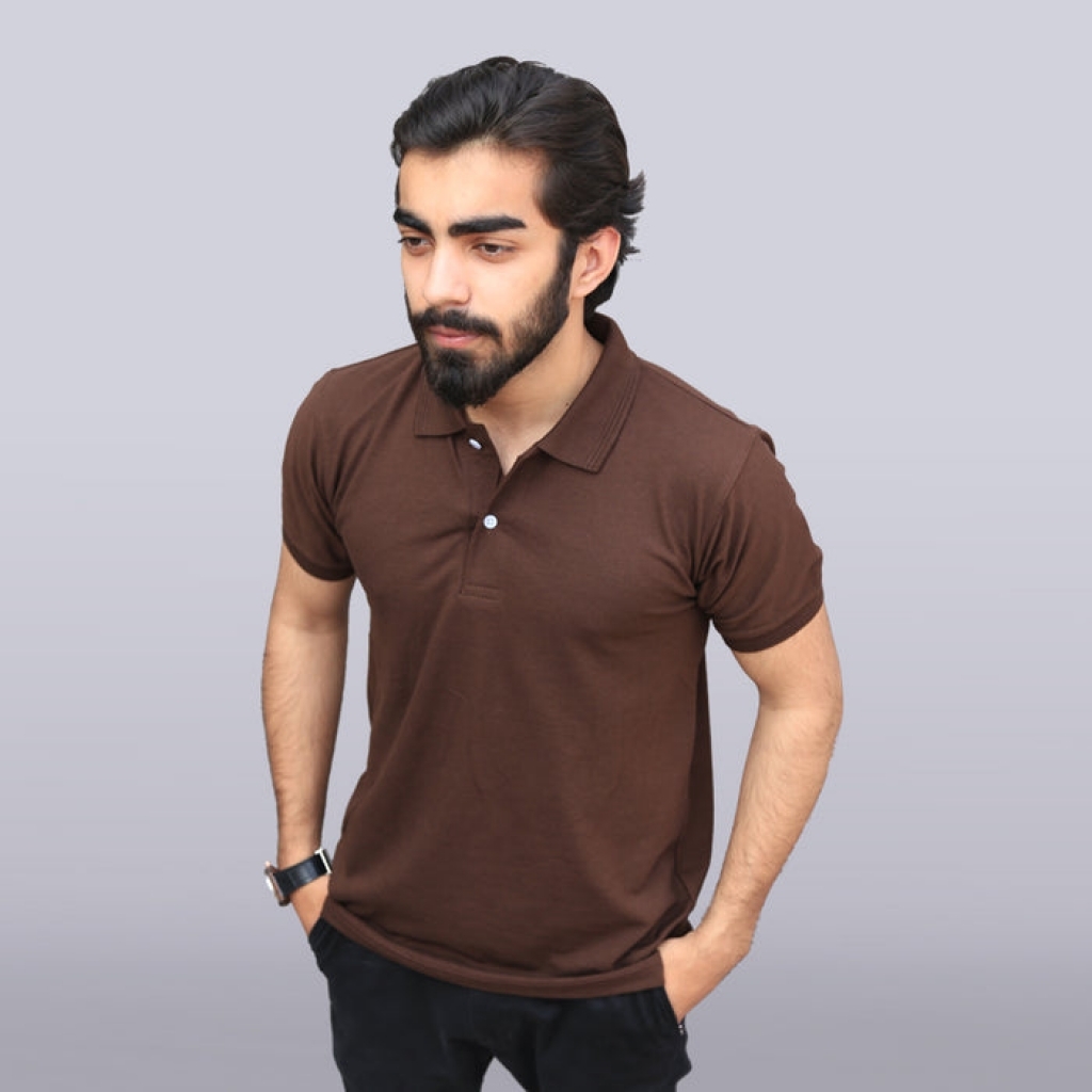 Buy Blue Stone Plain Brown Polo TShirt in Pakistan online shopping
