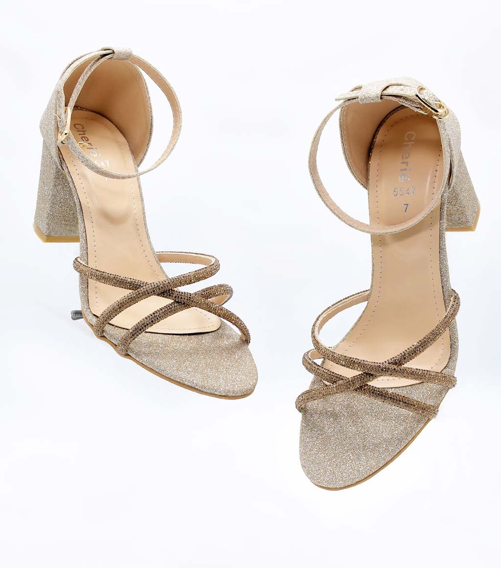Buy Glitter Mesh Block Heels For Girls By ShoeConnection in Pakistan
