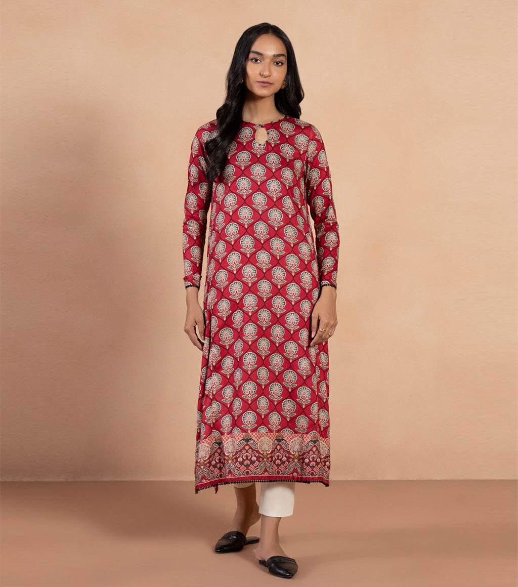Buy Red Full Sleeves Printed Linen Shirt for Girls on Sapphire sale in  Pakistan