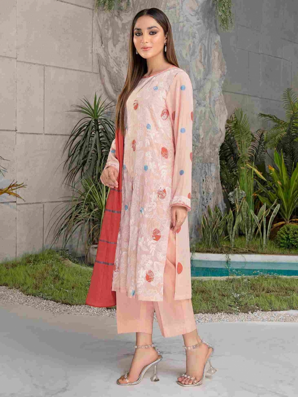 Hot Pink Viscose Georgette Gharara Set Design by Kalista at Pernia's Pop Up  Shop 2023