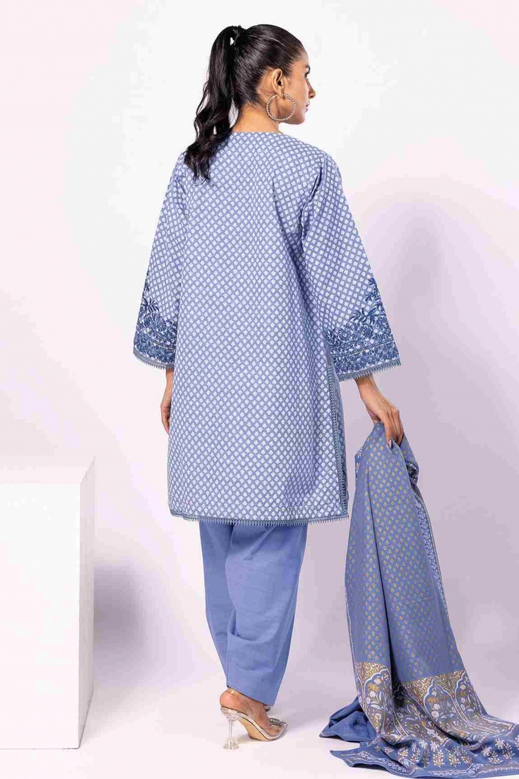Buy khaadi sale on Paste Printed Embroidered Khaddar Suit in Pakistan